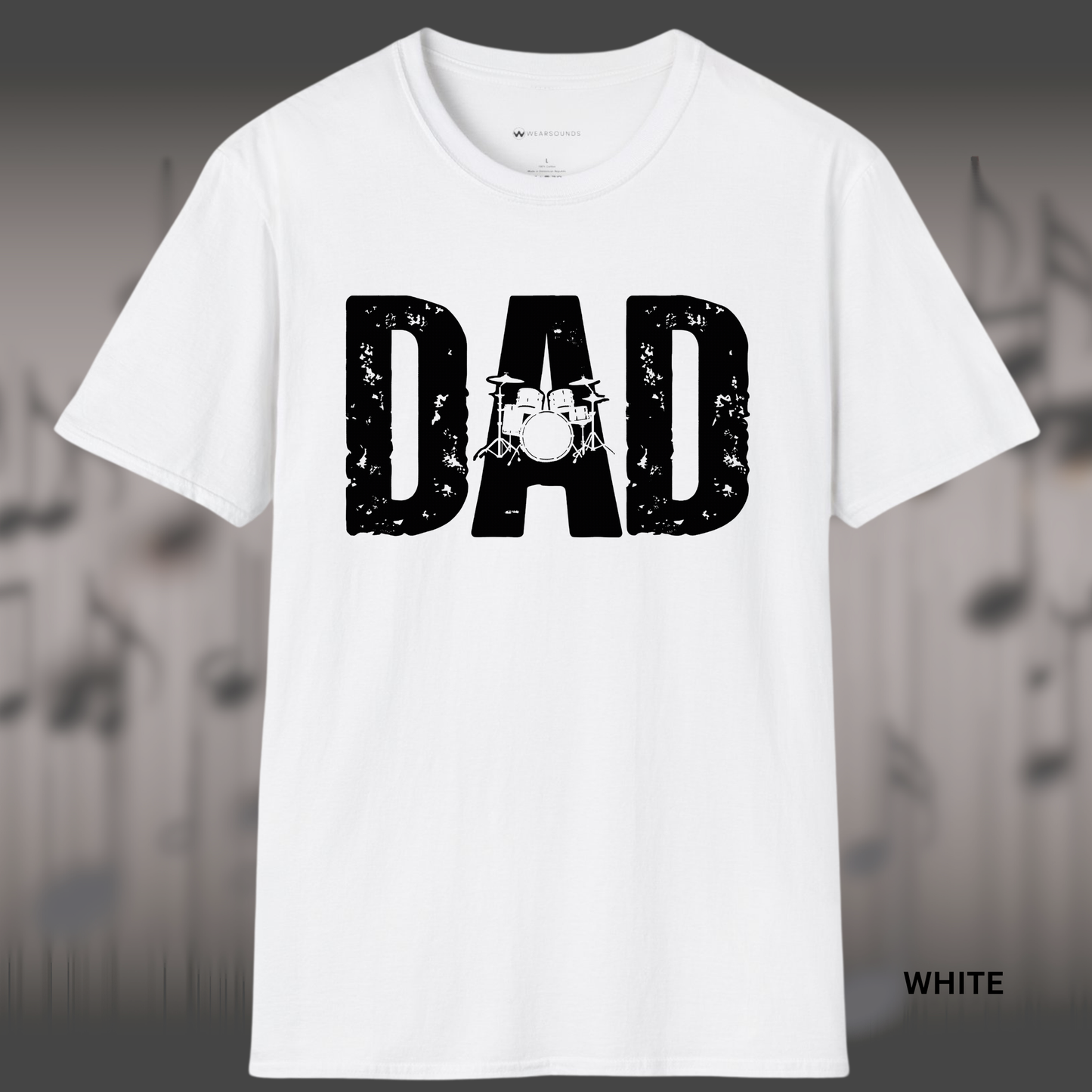 Dad Drum Shirt   | T-SHIRT - 4 colors - 9 sizes | DAD Drum Kit Music Shirt for Drummers & Music Lovers
