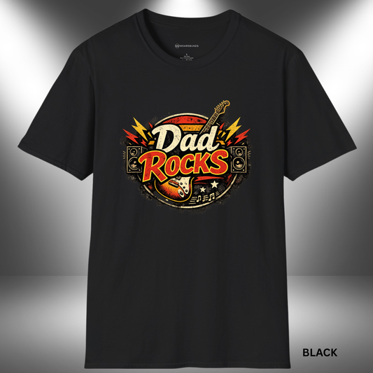 DAD ROCKS     | T-SHIRT - 7 colors - 9 sizes  |  Rock & Roll Dad Tee for Father’s Day & Everyday Wear