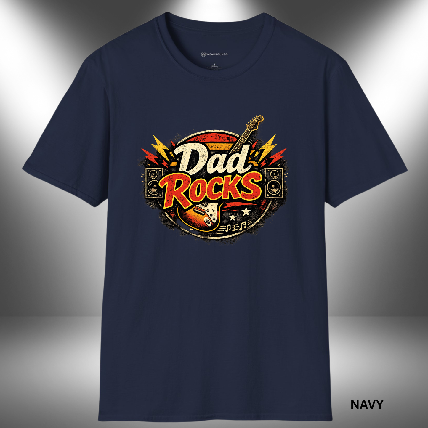 DAD ROCKS     | T-SHIRT - 7 colors - 9 sizes  |  Rock & Roll Dad Tee for Father’s Day & Everyday Wear