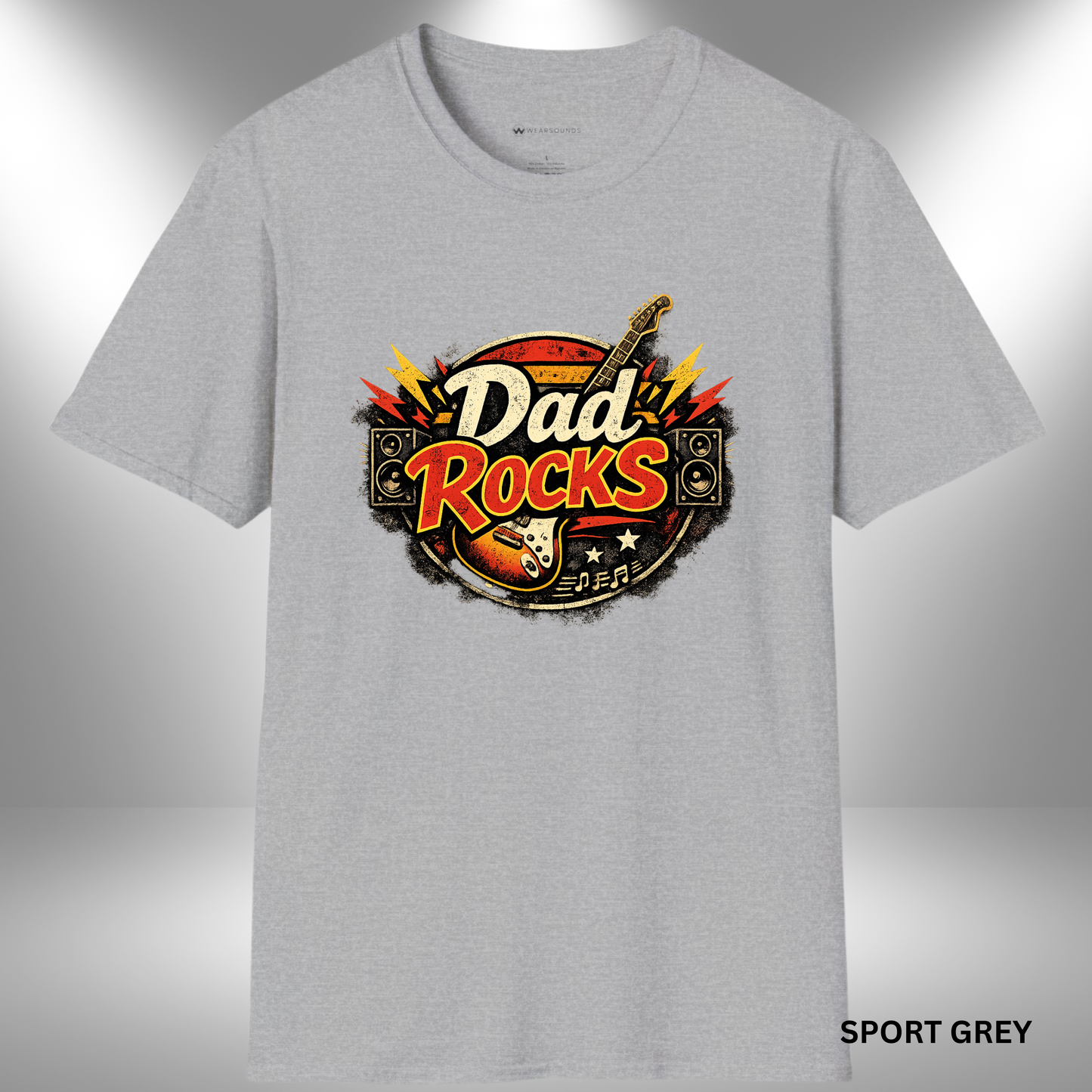 DAD ROCKS     | T-SHIRT - 7 colors - 9 sizes  |  Rock & Roll Dad Tee for Father’s Day & Everyday Wear