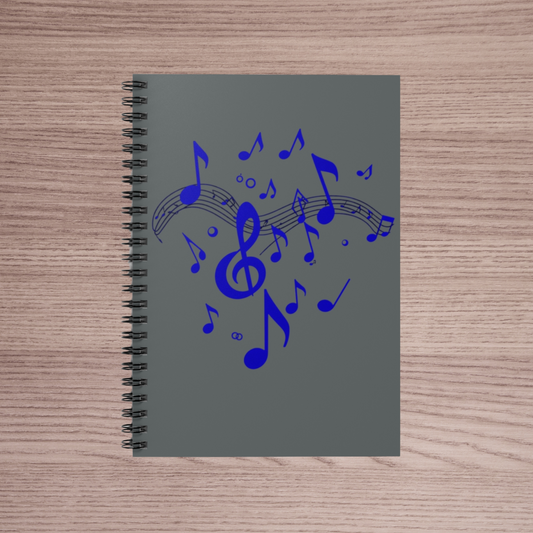 DANCING NOTES ON STAFF Spiral Notebook - Ruled Lines, Perfect for Music Lovers, Students, Journaling, Gifts for Musicians, Notes, Doodles
