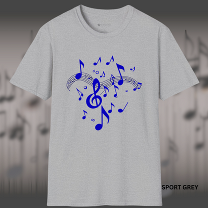 DANCING NOTES ON STAFF      | T-SHIRT - 7 colors - 9 sizes