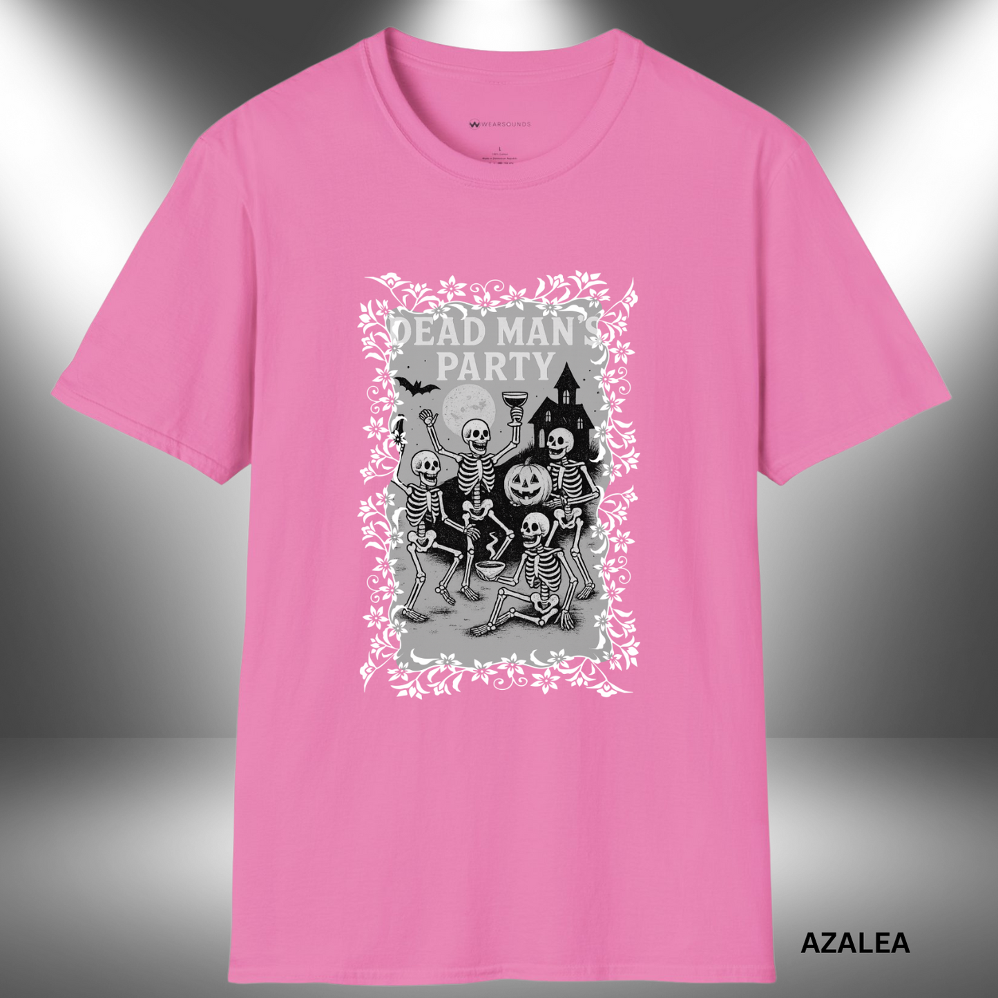 Dead Man’s Party     | T-SHIRT - 6 colors - 9 sizes |  Spooky Skeleton Party Tee -  Raise your glass and join the crew — grab the Dead Man’s Party Tee today and celebrate Halloween in spooky style!
