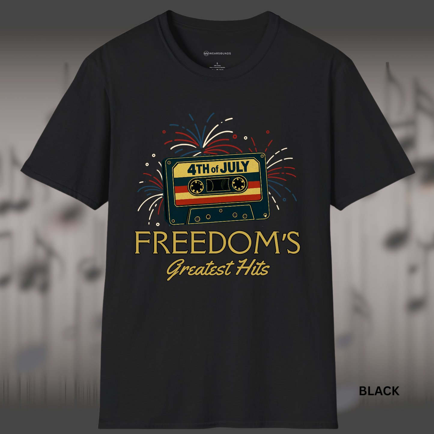 4TH OF JULY FREEDOM'S GREATEST HITS     | T-SHIRT - 7 colors - 9 sizes | Patriotic Retro Music Tee for Summer and Fireworks