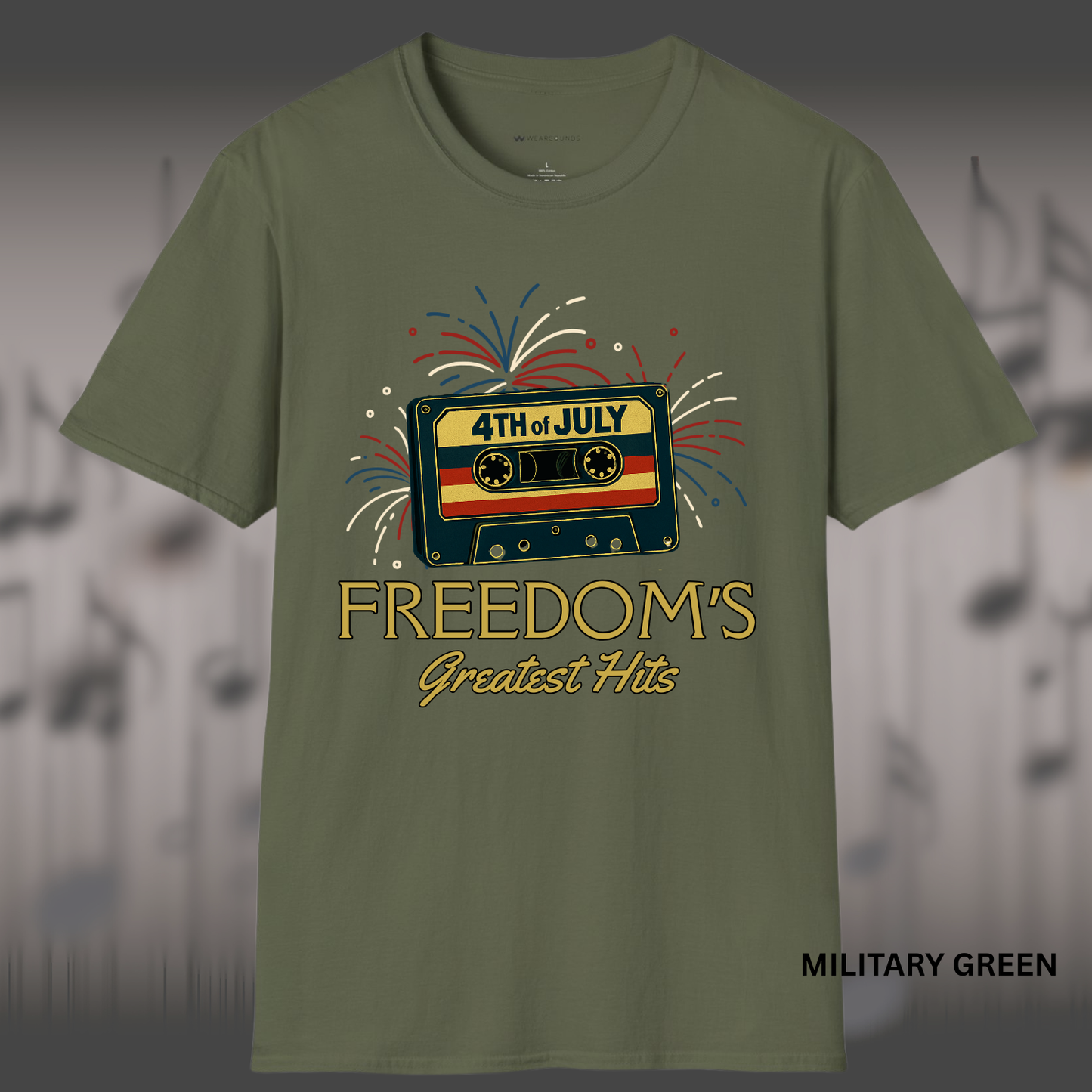 4TH OF JULY FREEDOM'S GREATEST HITS     | T-SHIRT - 7 colors - 9 sizes | Patriotic Retro Music Tee for Summer and Fireworks