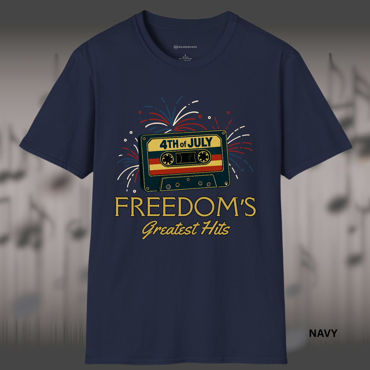 4TH OF JULY FREEDOM'S GREATEST HITS     | T-SHIRT - 7 colors - 9 sizes | Patriotic Retro Music Tee for Summer and Fireworks