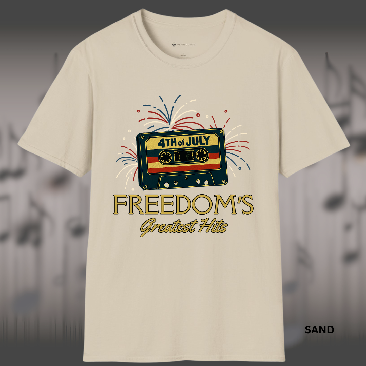 4TH OF JULY FREEDOM'S GREATEST HITS     | T-SHIRT - 7 colors - 9 sizes | Patriotic Retro Music Tee for Summer and Fireworks