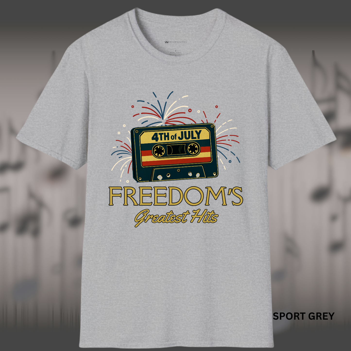 4TH OF JULY FREEDOM'S GREATEST HITS     | T-SHIRT - 7 colors - 9 sizes | Patriotic Retro Music Tee for Summer and Fireworks