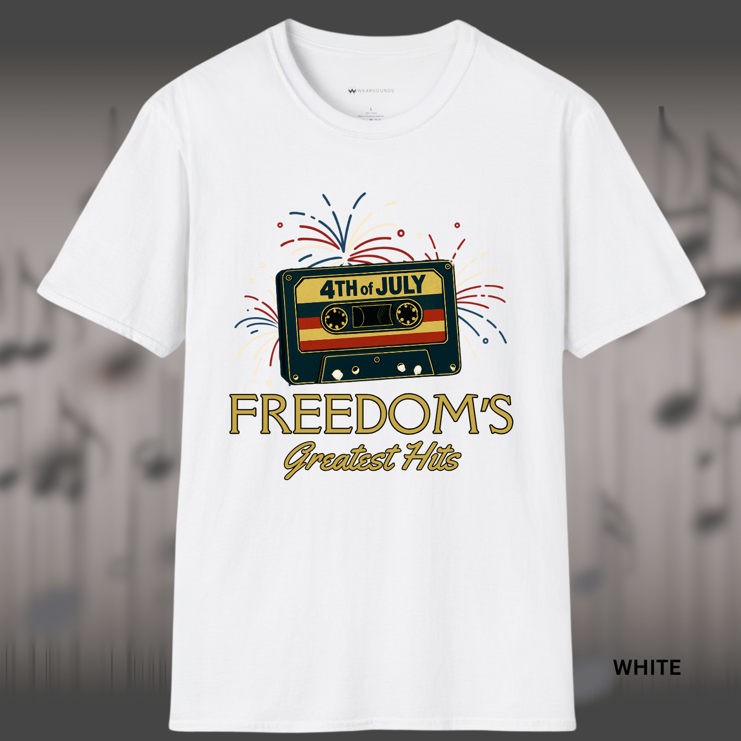 4TH OF JULY FREEDOM'S GREATEST HITS     | T-SHIRT - 7 colors - 9 sizes | Patriotic Retro Music Tee for Summer and Fireworks