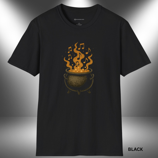 Halloween Music Potion    | T-SHIRT - 2 colors - 9 sizes |This Musical Cauldron tee is bubbling with spooky style and melodic magic. Perfect for musicians, music teachers, or anyone who likes their tunes with a touch of Halloween flair.
