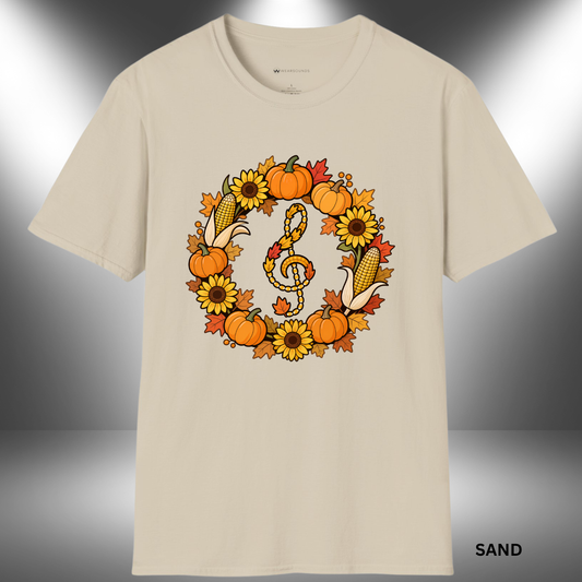 HARVEST HARMONY       | T-SHIRT - 7 colors - 9 sizes | Ideal for:  Choir or band directors during fall concerts,  Music teachers,  Thanksgiving hosts,  Autumn lovers