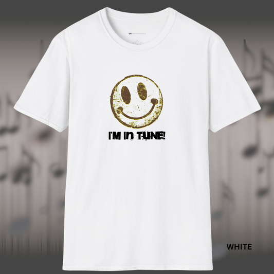 I'M IN TUNE (WITH A SMILE)   | T-SHIRT - 3 colors - 9 sizes  |  🎁 Perfect for:  Musicians and producerS, DJs and electronic artists,  Mindful music lovers
