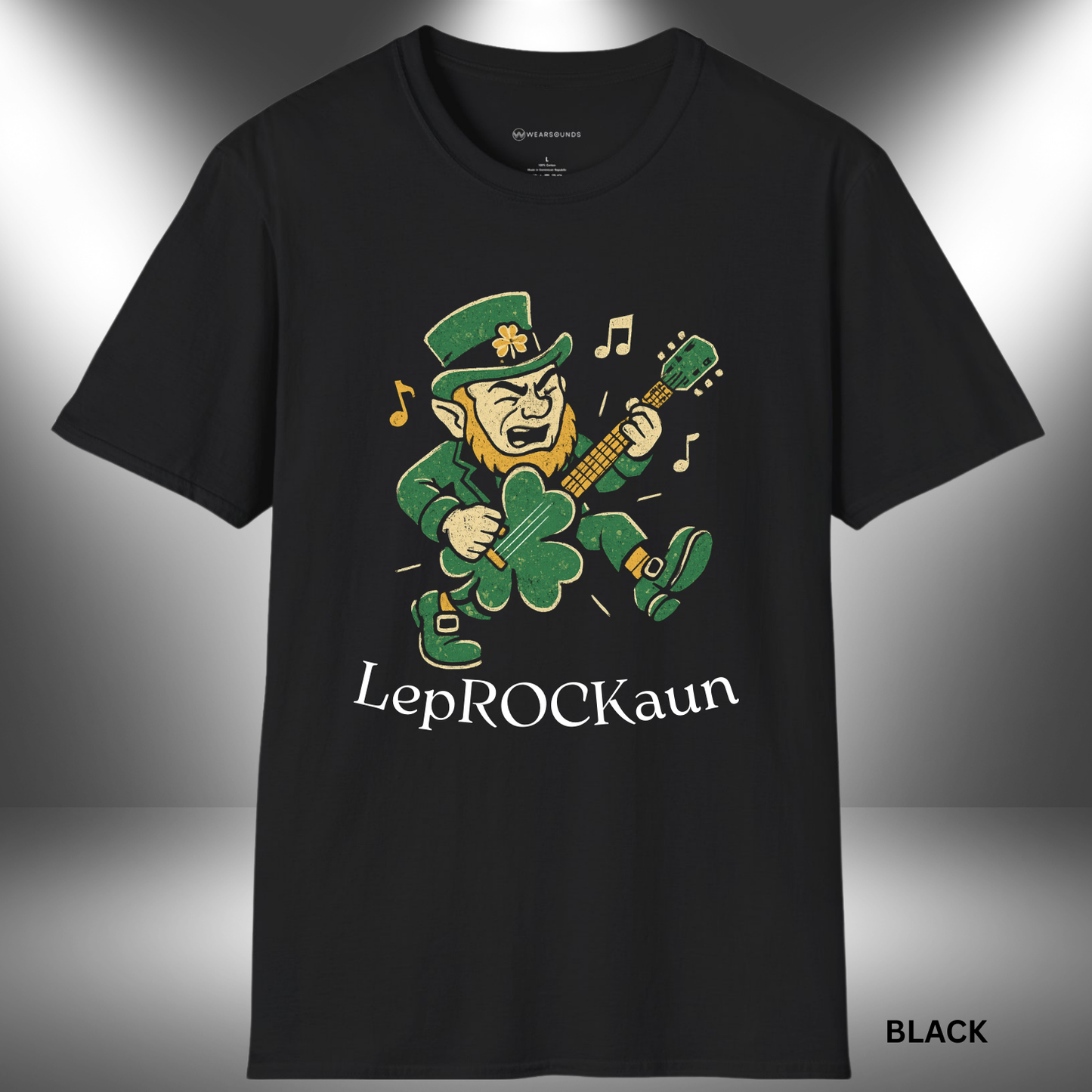 LepROCKaun  | T-SHIRT - 3 colors - 9 sizes | Funny St. Patrick’s Day Music Shirt for Guitar Players, Irish Bands, Rock Musicians & Festival Lovers
