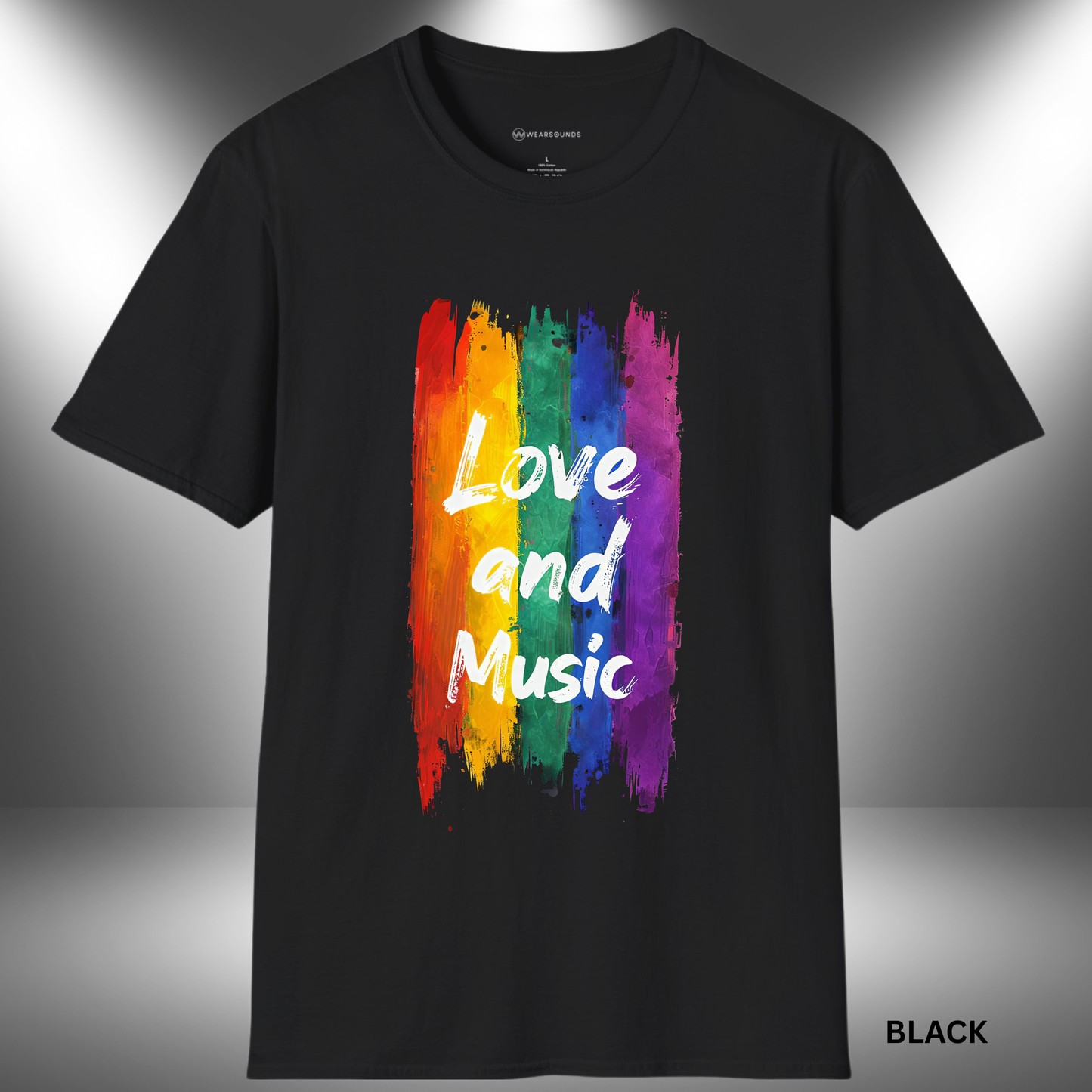 LOVE and MUSIC     | T-SHIRT - 7 colors - 9 sizes | Colorful Pride Shirt for Music Fans & LGBTQ+ Supporters