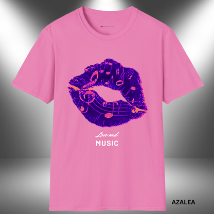 LOVE AND MUSIC (LIPS) | T-SHIRT - 7 colors - 9 sizes