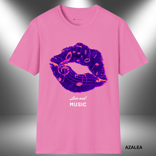 LOVE AND MUSIC (LIPS) | T-SHIRT - 7 colors - 9 sizes