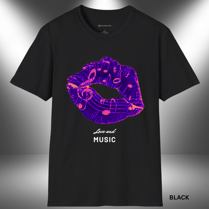 LOVE AND MUSIC (LIPS) | T-SHIRT - 7 colors - 9 sizes