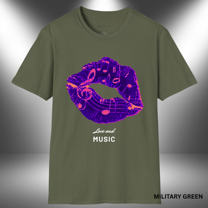 LOVE AND MUSIC (LIPS) | T-SHIRT - 7 colors - 9 sizes