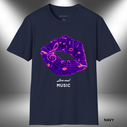 LOVE AND MUSIC (LIPS) | T-SHIRT - 7 colors - 9 sizes