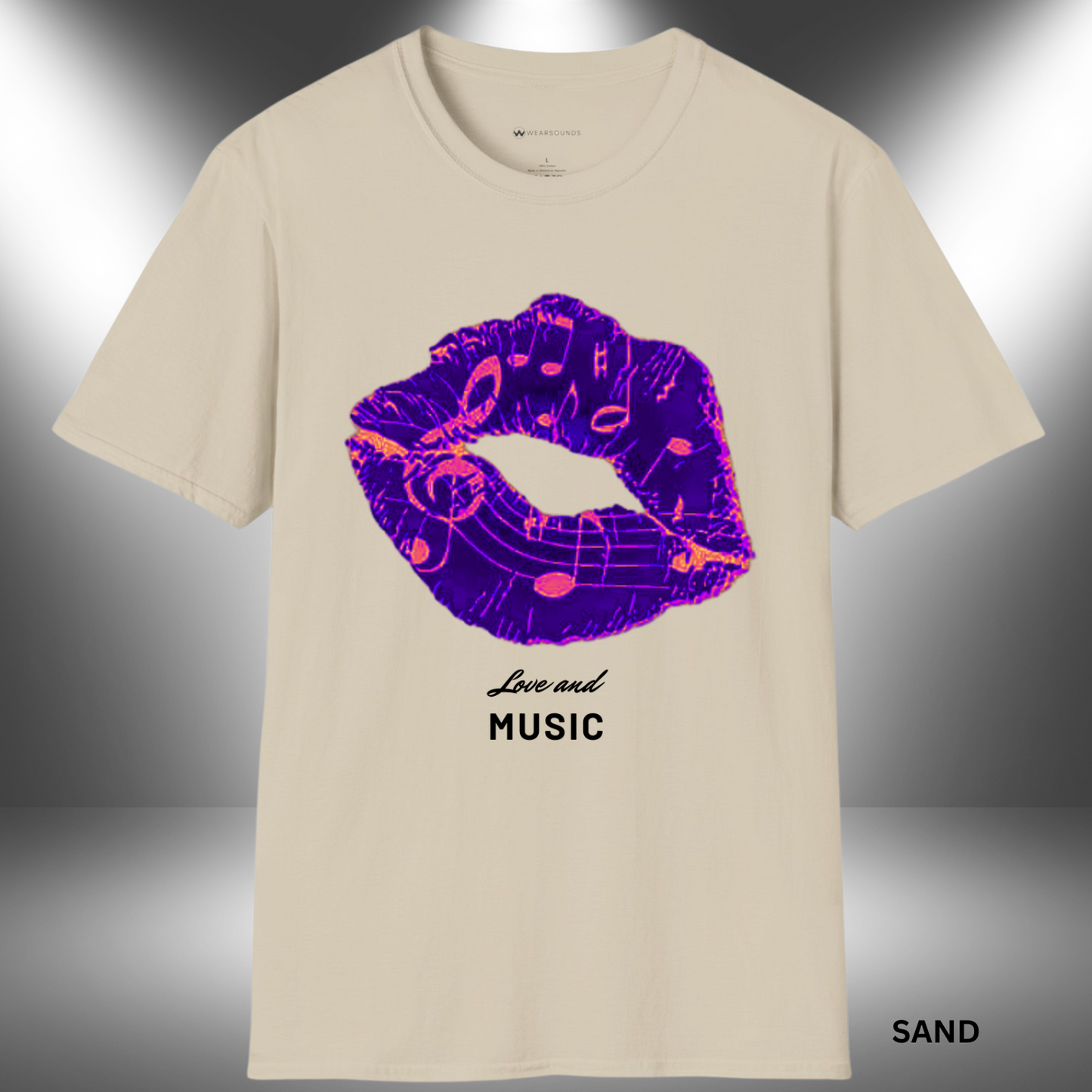 LOVE AND MUSIC (LIPS) | T-SHIRT - 7 colors - 9 sizes