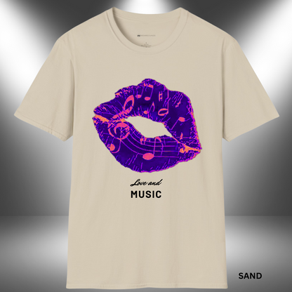 LOVE AND MUSIC (LIPS) | T-SHIRT - 7 colors - 9 sizes