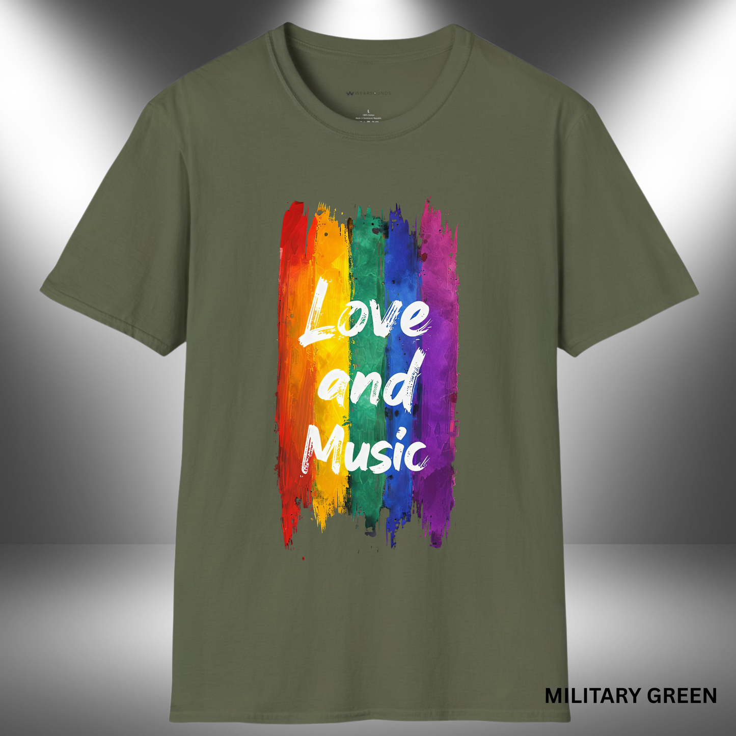 LOVE and MUSIC     | T-SHIRT - 7 colors - 9 sizes | Colorful Pride Shirt for Music Fans & LGBTQ+ Supporters