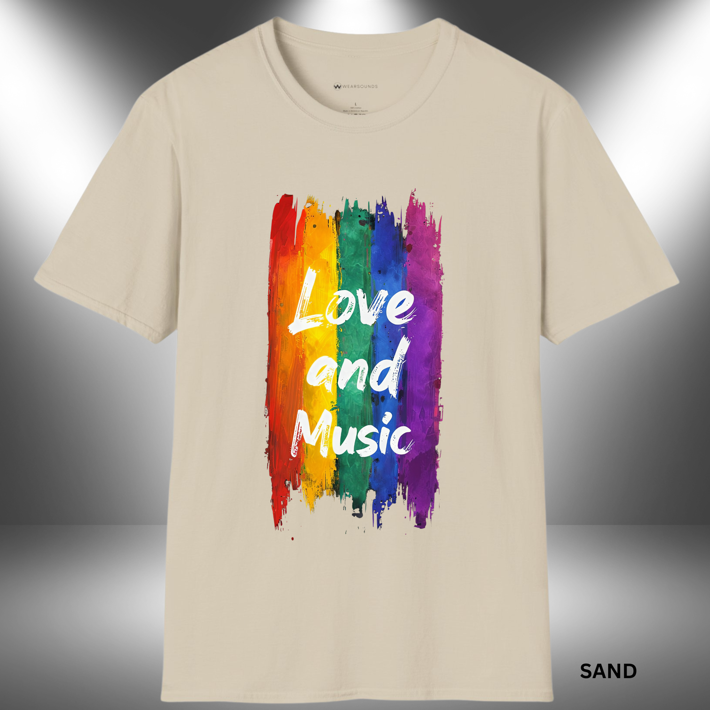 LOVE and MUSIC     | T-SHIRT - 7 colors - 9 sizes | Colorful Pride Shirt for Music Fans & LGBTQ+ Supporters