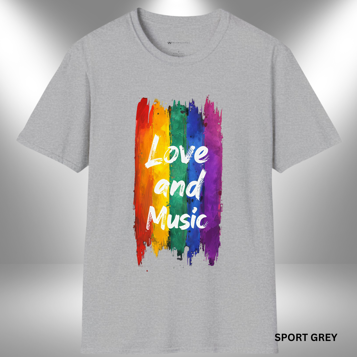 LOVE and MUSIC     | T-SHIRT - 7 colors - 9 sizes | Colorful Pride Shirt for Music Fans & LGBTQ+ Supporters
