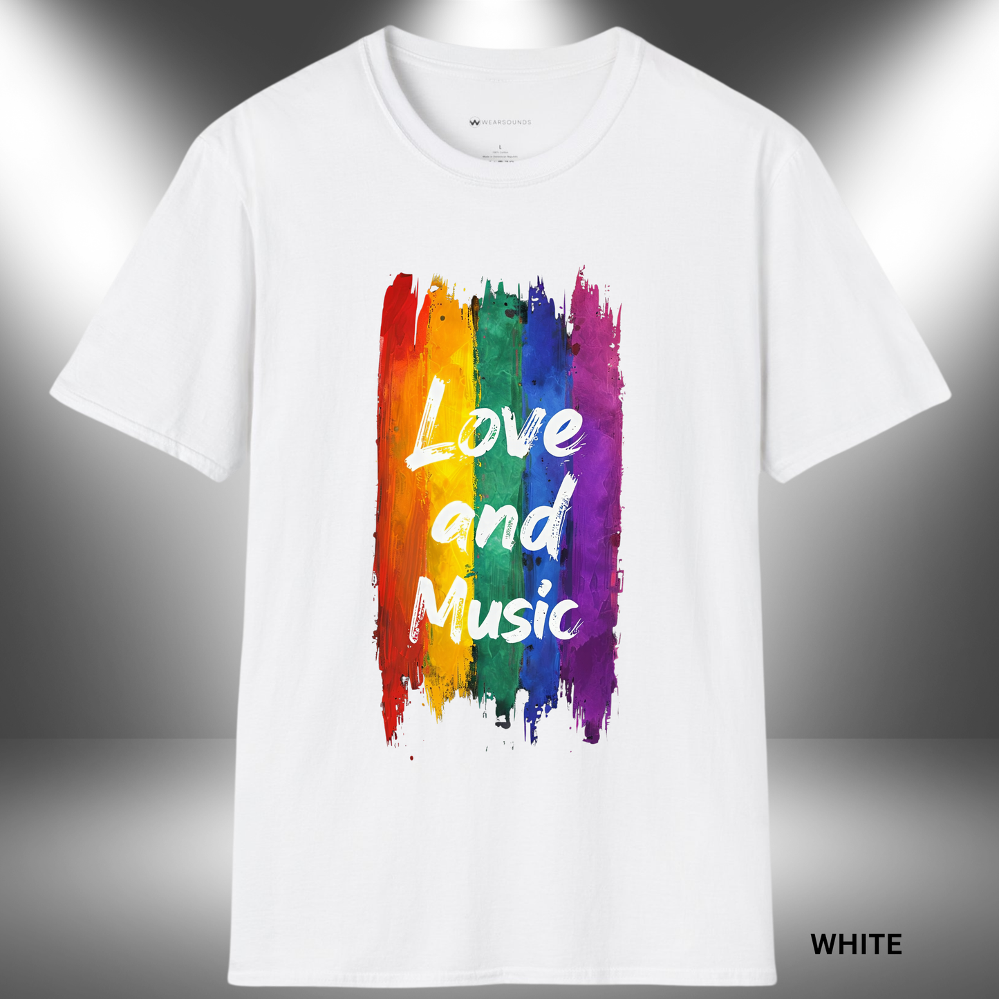 LOVE and MUSIC     | T-SHIRT - 7 colors - 9 sizes | Colorful Pride Shirt for Music Fans & LGBTQ+ Supporters