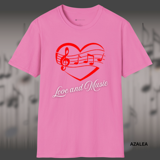 LOVE AND MUSIC (Heart)       | T-SHIRT - Limited Colors - 9 Sizes