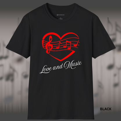 LOVE AND MUSIC (Heart)       | T-SHIRT - Limited Colors - 9 Sizes