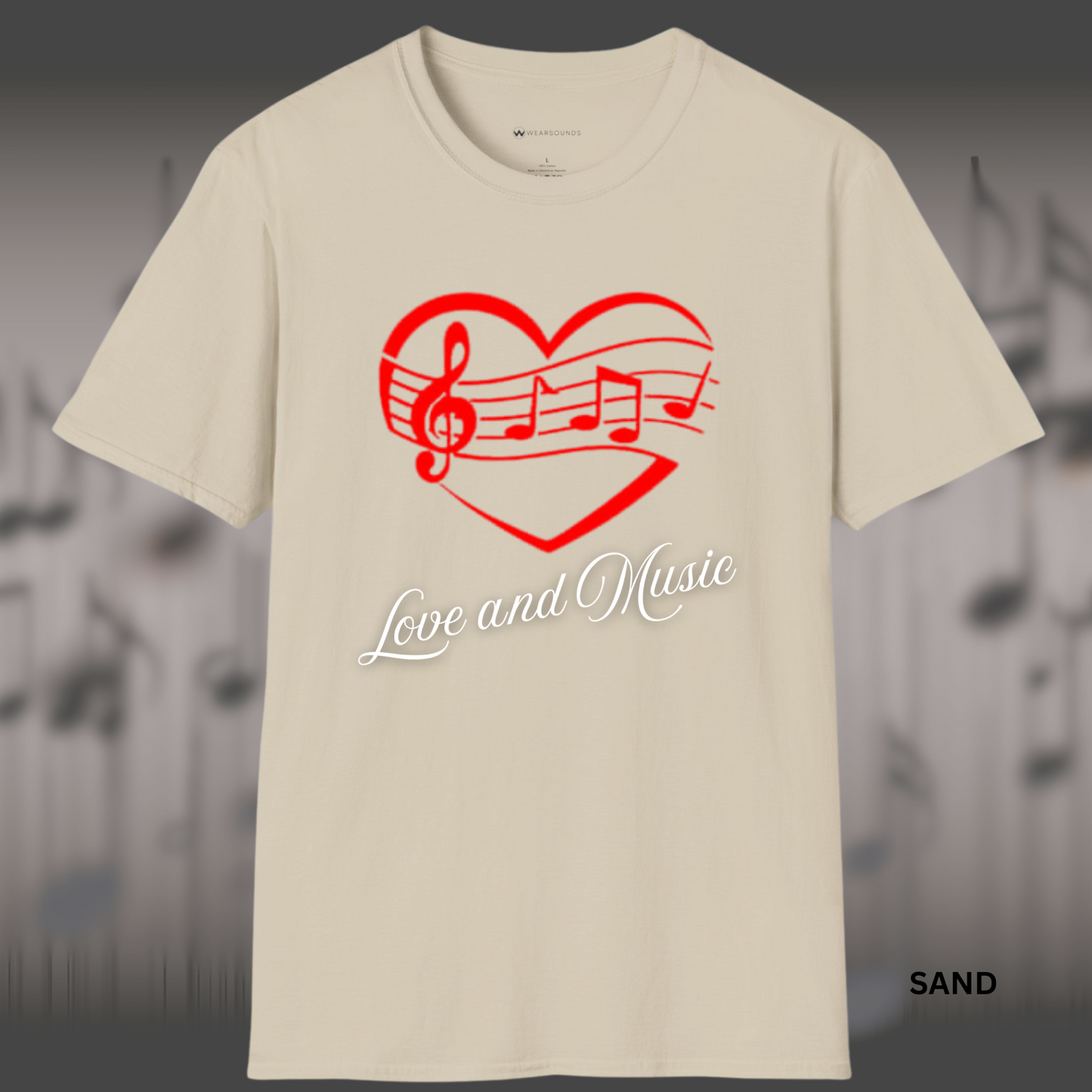LOVE AND MUSIC (Heart)       | T-SHIRT - Limited Colors - 9 Sizes