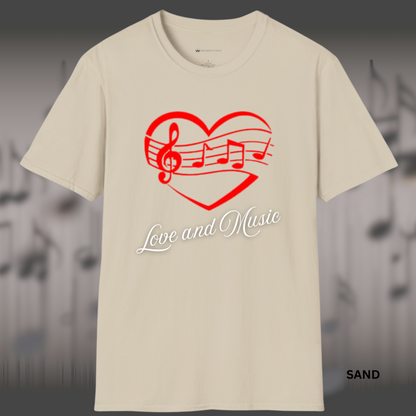 LOVE AND MUSIC (Heart)       | T-SHIRT - Limited Colors - 9 Sizes