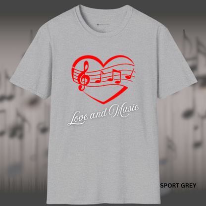 LOVE AND MUSIC (Heart)       | T-SHIRT - Limited Colors - 9 Sizes
