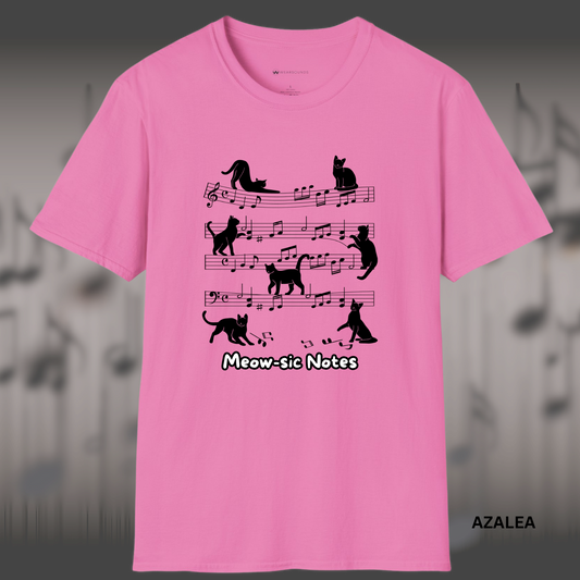MEOW-SIC NOTES       | T-SHIRT - 7 colors - 9 sizes | 🐱 Hit the right note with your style — shop now and wear the sound of meows and melodies!  Makes a Great Gift For  Cat lovers, Musicians, Choir & band members, Music teachers & students, Pet parents,
