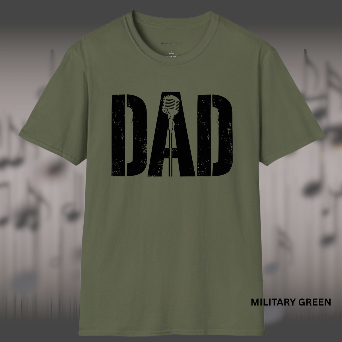 MUSIC DAD MIC    | T-SHIRT - 4 colors - 9 sizes   |  Vintage Microphone “DAD” Graphic Tee Gift for Dad