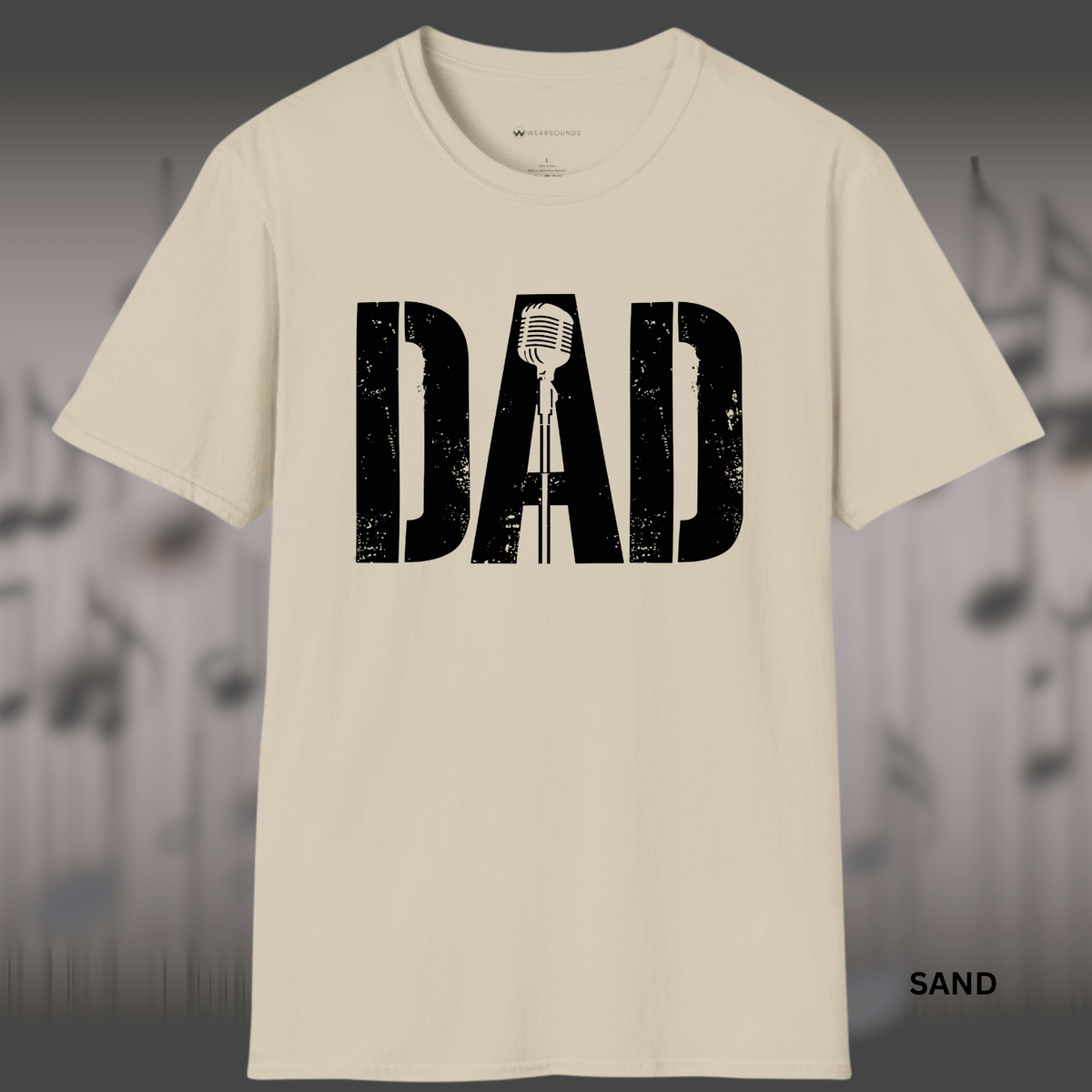 MUSIC DAD MIC    | T-SHIRT - 4 colors - 9 sizes   |  Vintage Microphone “DAD” Graphic Tee Gift for Dad