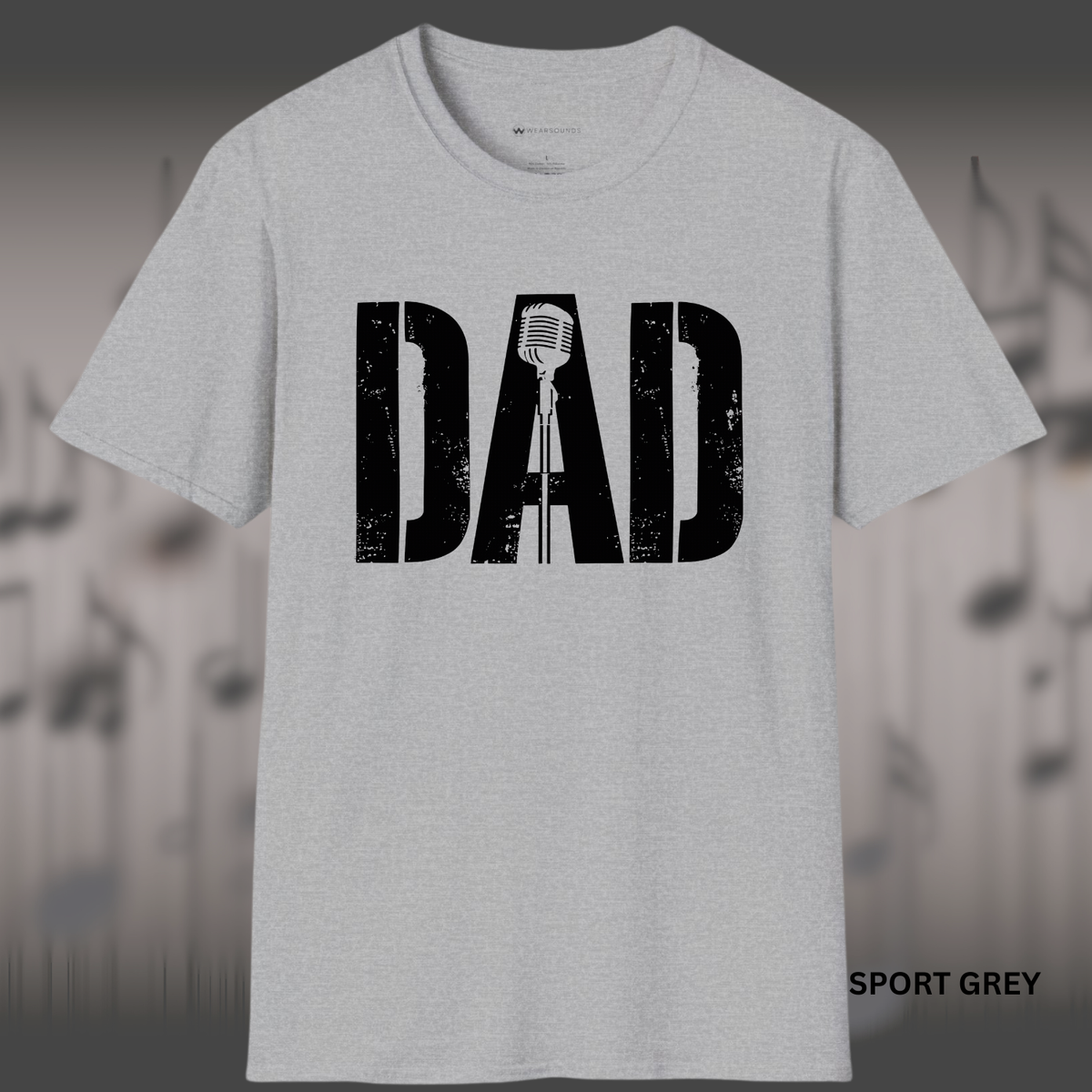 MUSIC DAD MIC    | T-SHIRT - 4 colors - 9 sizes   |  Vintage Microphone “DAD” Graphic Tee Gift for Dad