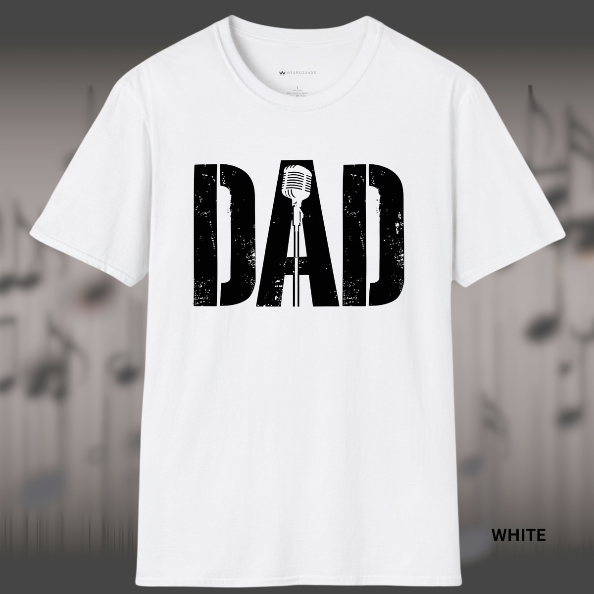 MUSIC DAD MIC    | T-SHIRT - 4 colors - 9 sizes   |  Vintage Microphone “DAD” Graphic Tee Gift for Dad