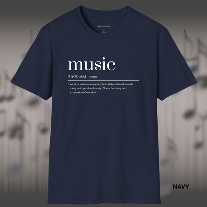 MUSIC DEFINED      | T-SHIRT - 7 colors - 9 sizes |Wear the definition of your passion — perfect for music lovers who know it's more than sound.