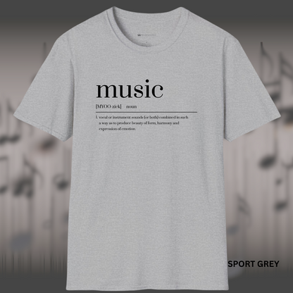 MUSIC DEFINED      | T-SHIRT - 7 colors - 9 sizes |Wear the definition of your passion — perfect for music lovers who know it's more than sound.