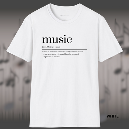MUSIC DEFINED      | T-SHIRT - 7 colors - 9 sizes |Wear the definition of your passion — perfect for music lovers who know it's more than sound.