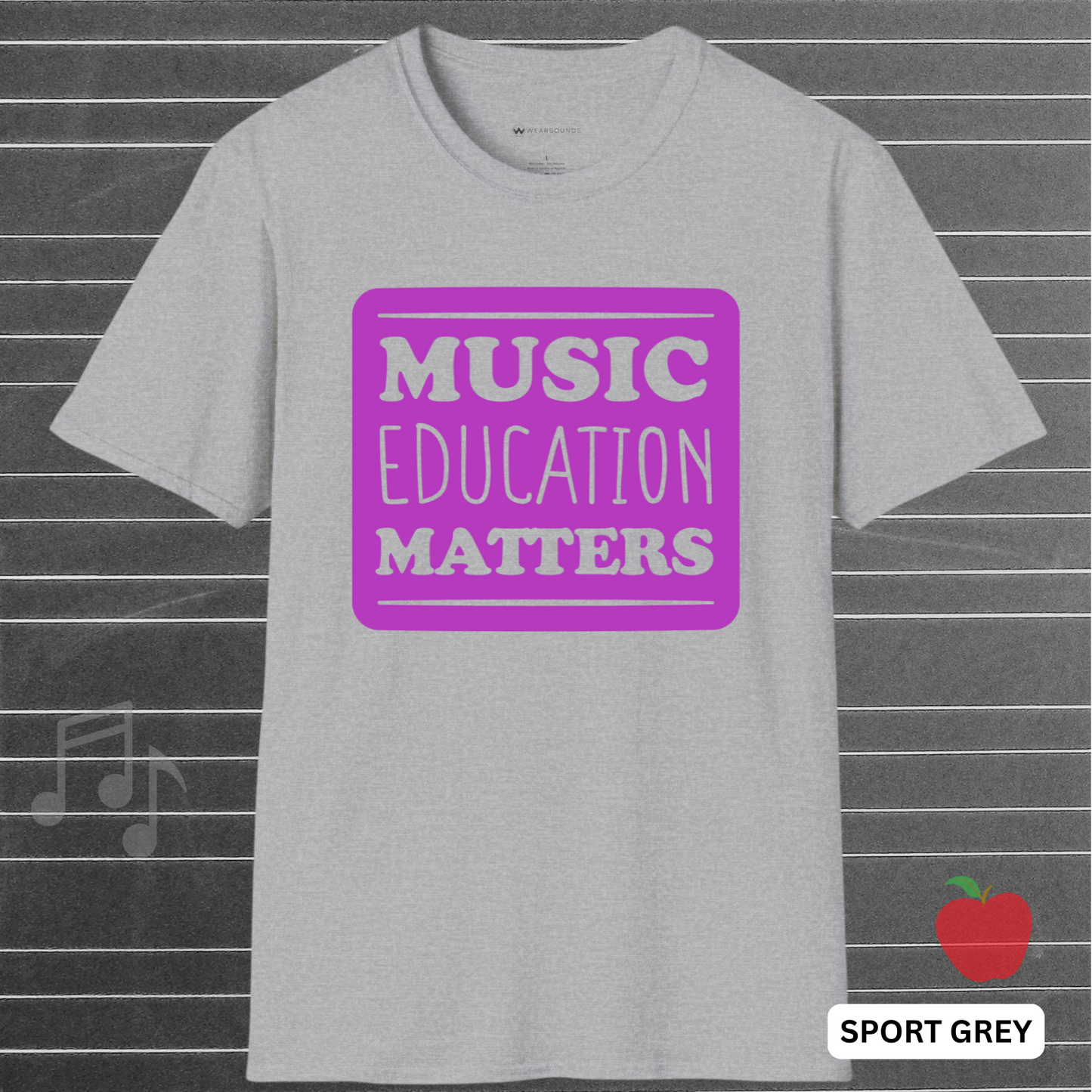 MUSIC EDUCATION MATTERS - Mauve       | T-SHIRT - 7 colors - 9 sizes | Support the soundtrack of our schools—wear your passion for music education with pride.
