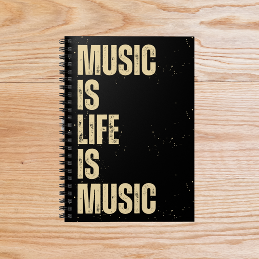MUSIC IS LIFE Spiral Notebook | Ruled Line Journal, Gift for Musicians, Music Lovers, Daily Planner, Stationery Essential