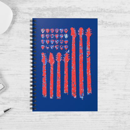 PATRIOTIC GUITAR Spiral Notebook - Perfect for Music Lovers, Independence Day, Gifts for Musicians, Journals, School Supplies