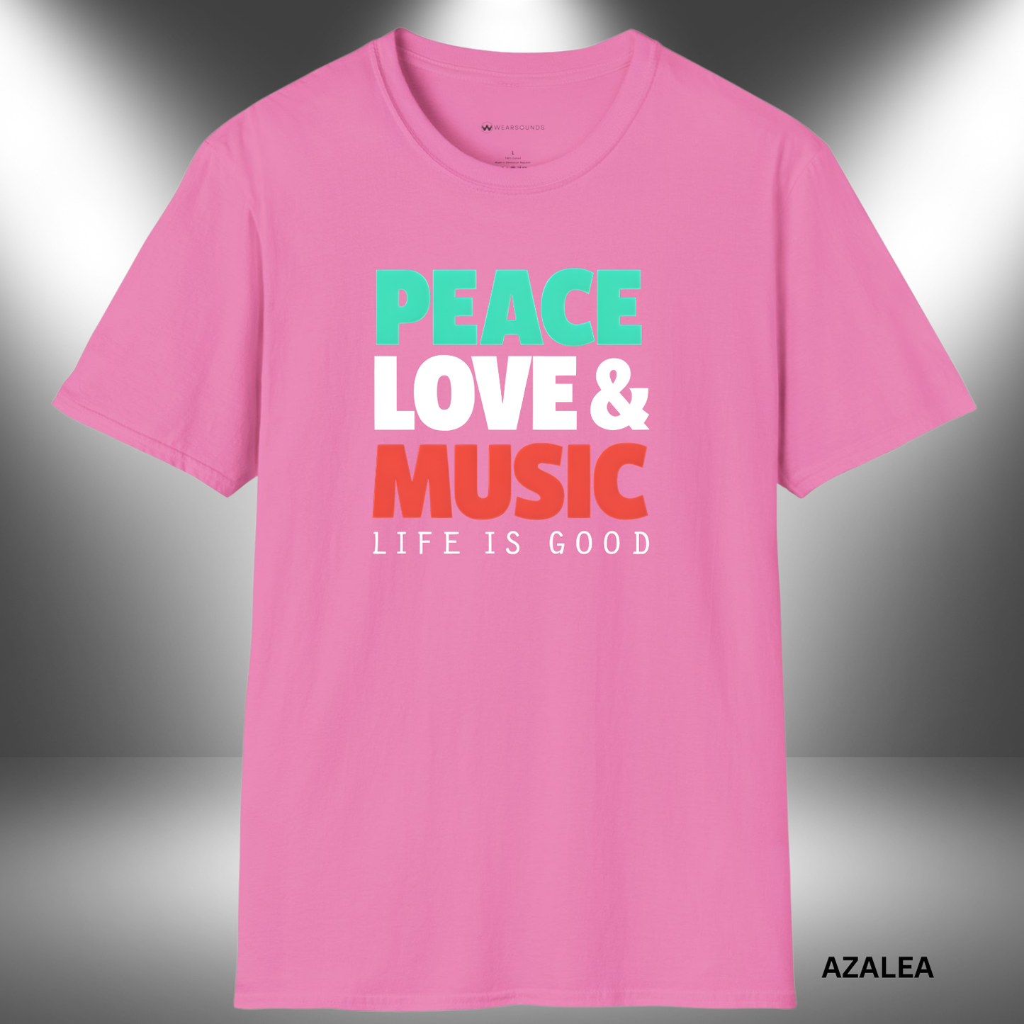 PEACE, LOVE & MUSIC - LIFE IS GOOD     | T-SHIRT - 6 colors - 9 sizes | 🎁 Perfect gift for:  Music lovers of all ages  Festival goers  Peace & positivity