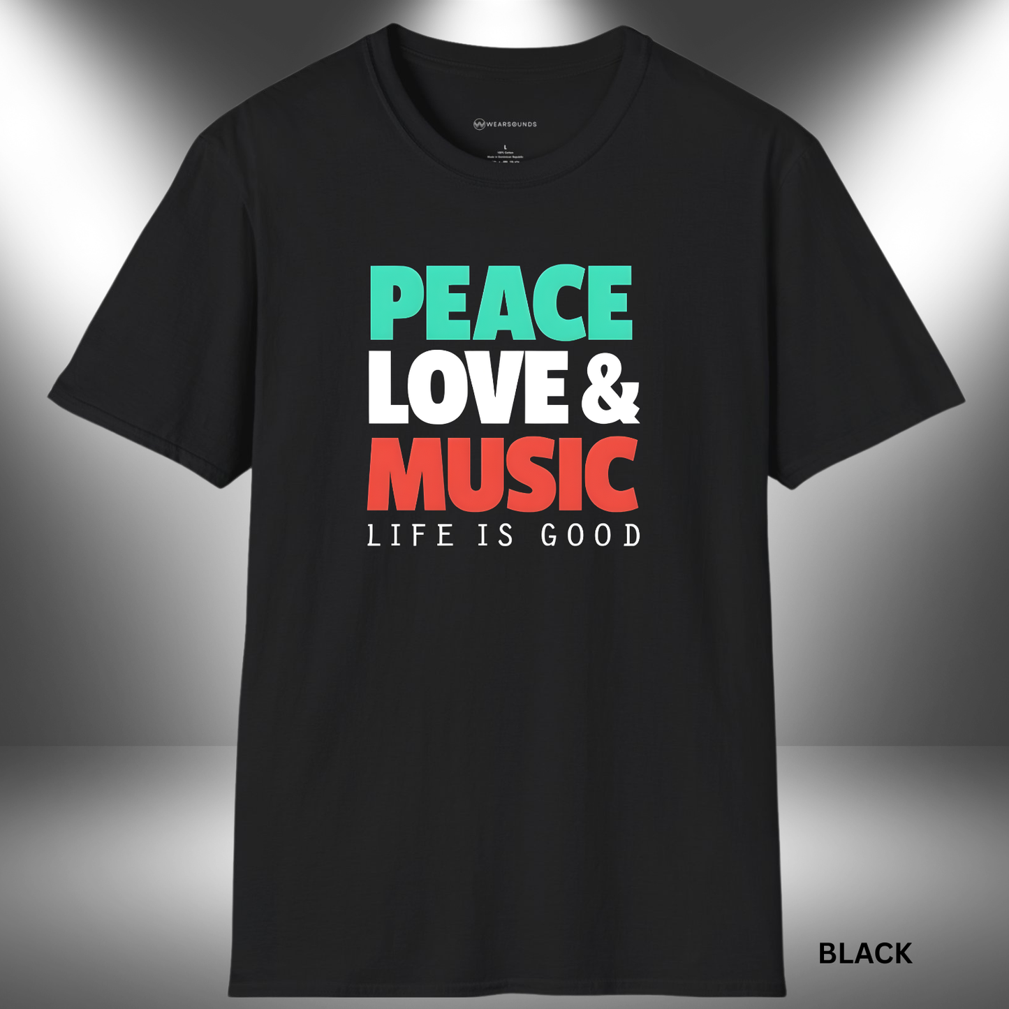 PEACE, LOVE & MUSIC - LIFE IS GOOD     | T-SHIRT - 6 colors - 9 sizes | 🎁 Perfect gift for:  Music lovers of all ages  Festival goers  Peace & positivity