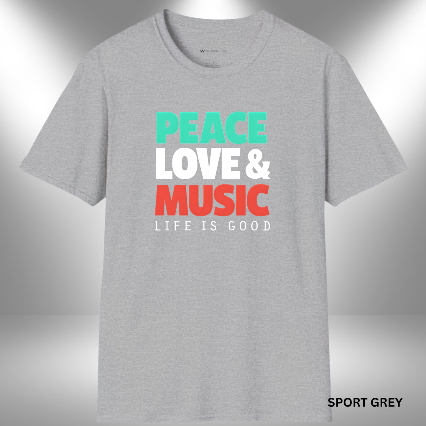 PEACE, LOVE & MUSIC - LIFE IS GOOD     | T-SHIRT - 6 colors - 9 sizes | 🎁 Perfect gift for:  Music lovers of all ages  Festival goers  Peace & positivity
