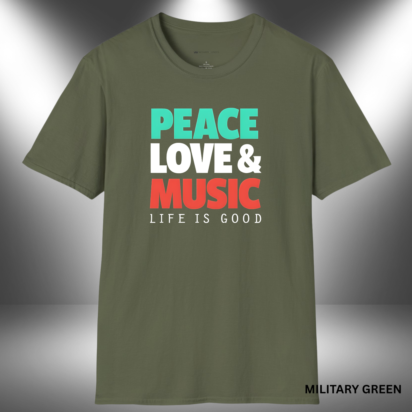PEACE, LOVE & MUSIC - LIFE IS GOOD     | T-SHIRT - 6 colors - 9 sizes | 🎁 Perfect gift for:  Music lovers of all ages  Festival goers  Peace & positivity