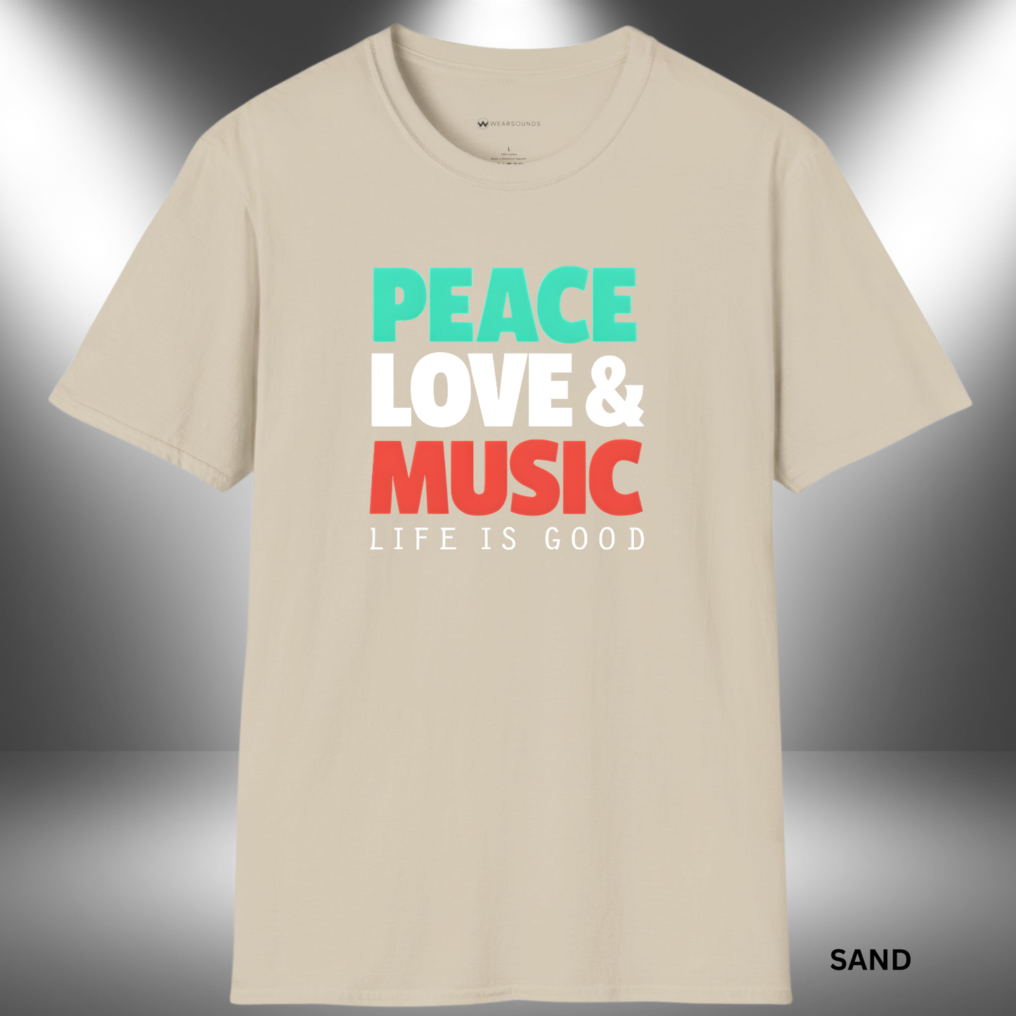 PEACE, LOVE & MUSIC - LIFE IS GOOD     | T-SHIRT - 6 colors - 9 sizes | 🎁 Perfect gift for:  Music lovers of all ages  Festival goers  Peace & positivity